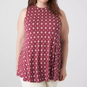 Lane Modern Slub Swing High-Neck Straight-Hem Tunic Size 22/24
